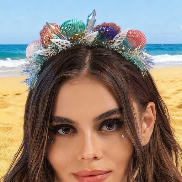 Accessories - Mermaid Headband Crystal Shell Hair Accessory for Beach Party and Events